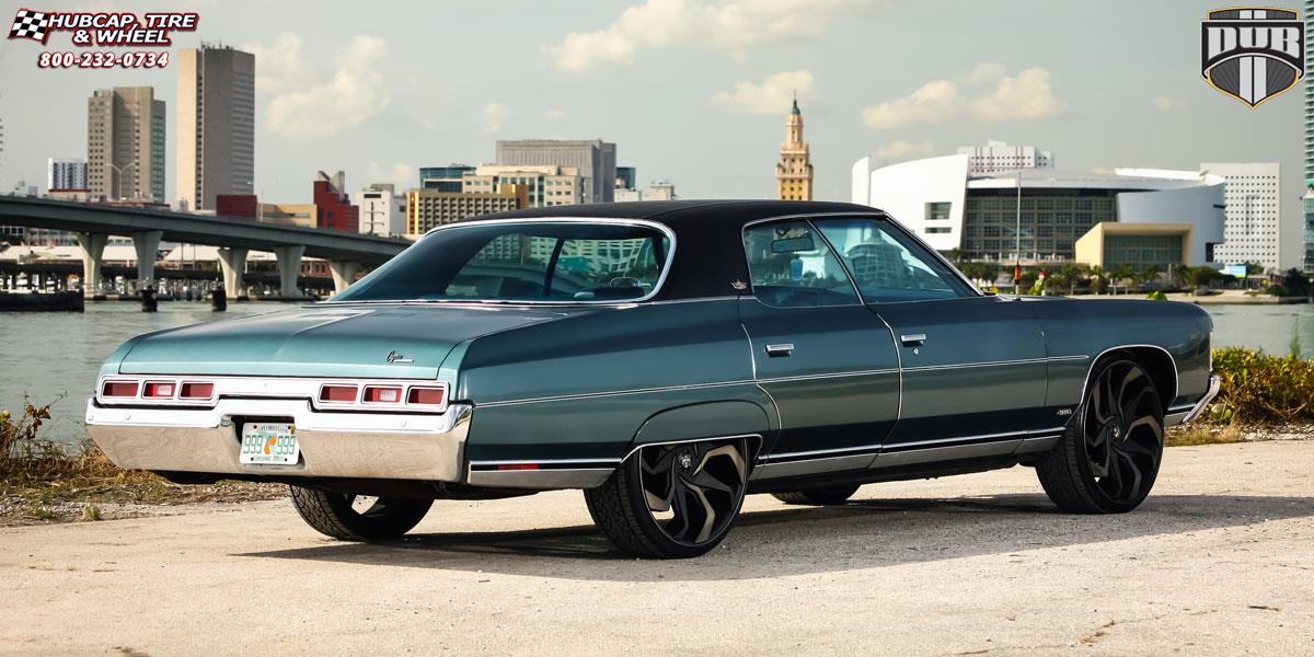 vehicle gallery/chevrolet impala dub sleeper s125 24X10  Black & Machined with Dark Tint wheels and rims